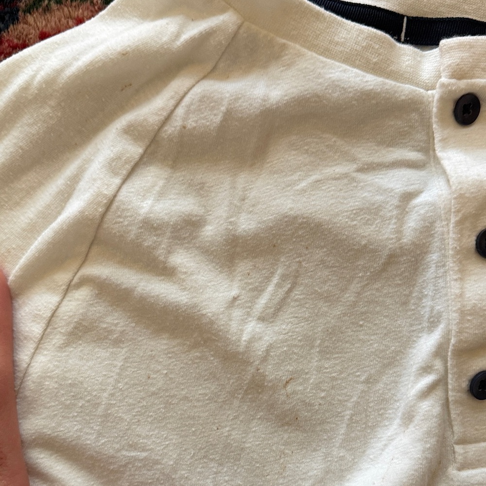 3-button henley, long sleeved, white - Picture 3 of 3